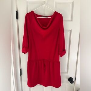 Outback Red Womens Medium Summer Dress - drawstring waist, sleeves, dropwaist